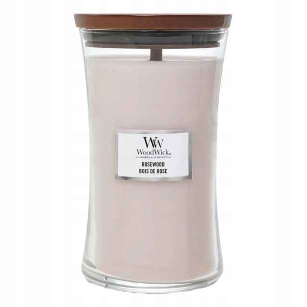 Woodwick Rosewood Vonná svíčka s dřevěným knotem, 610 g