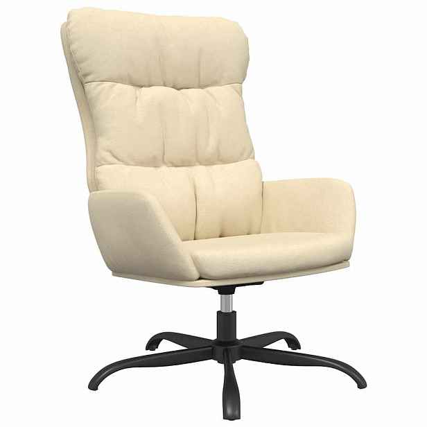 vidaXL Relaxační křeslo krémové textil