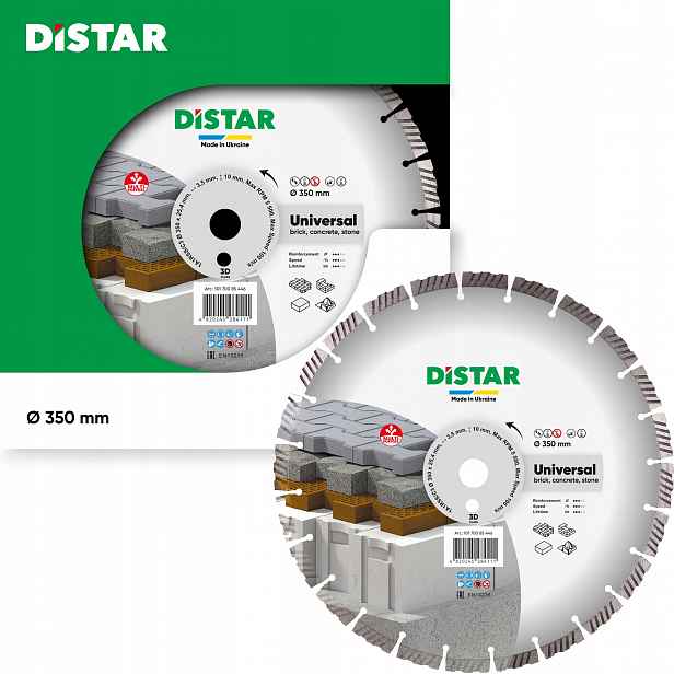Diamantový kotouč Distar 1A1RSS 350 mm univerzální pro betonu cihly 25,4 mm