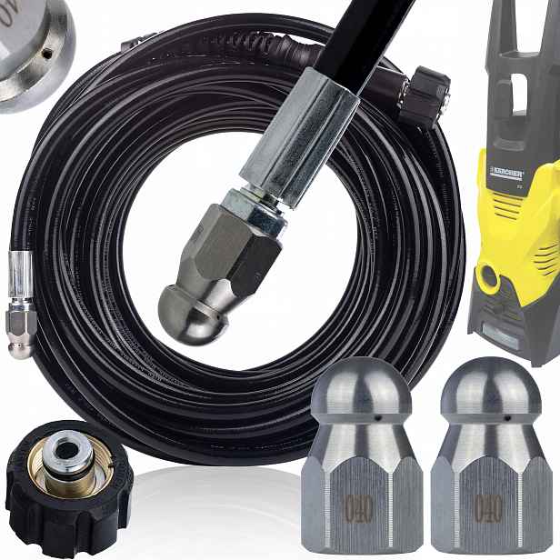 Hadice Na Čištění Kanalizace 20 M, Závit M22 Karcher K2-K7, Náhradní Tryska