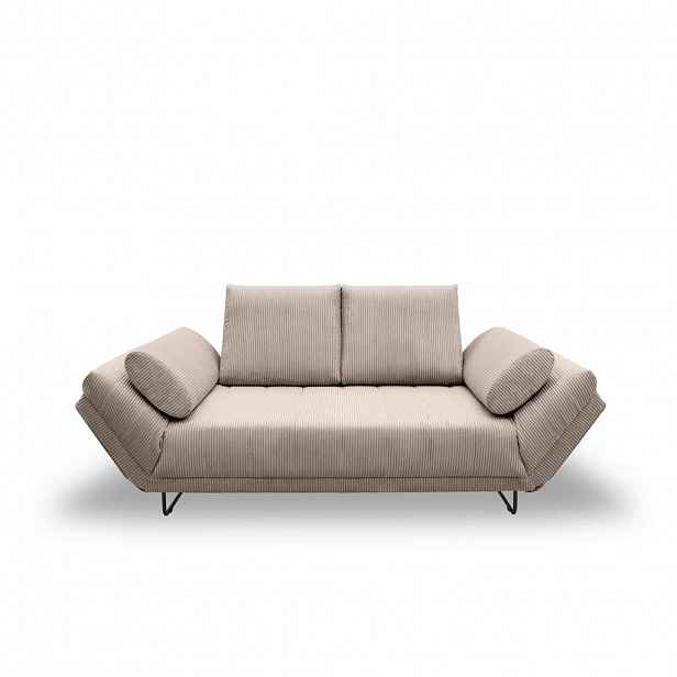 MID.YOU ROZKLÁDACÍ POHOVKA, textil, šedohnědá