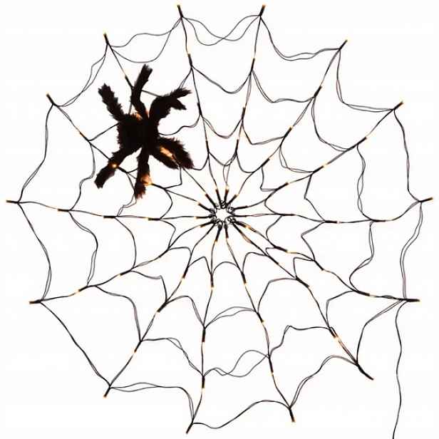Pavučina 70 Led Umělá Halloween Svítící Lampička Oranžová