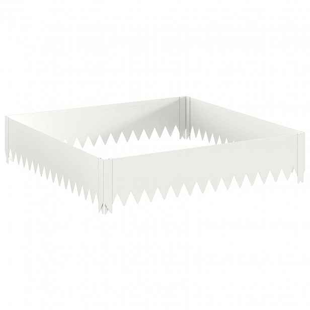 vidaXL Okraj trávníku 100 x 100 x 20 cm Ocel Bílá