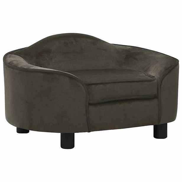 vidaXL Pohovka pro psy tmavě šedá 67 x 47 x 36 cm plyš