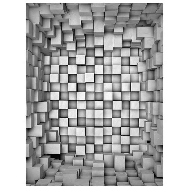 Fototapeta Šedé kostky abstrakce iluze vinylová 184x254 lepidlo