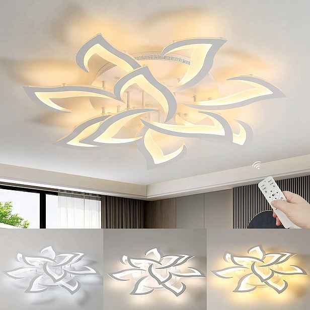 Moderní Led stropní lampa, lustr do ložnice 84W s dálkovým ovládáním a aplikací