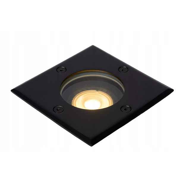Venkovní terasová nájezdová lampa černá, čtvercová, IP67 Lucide