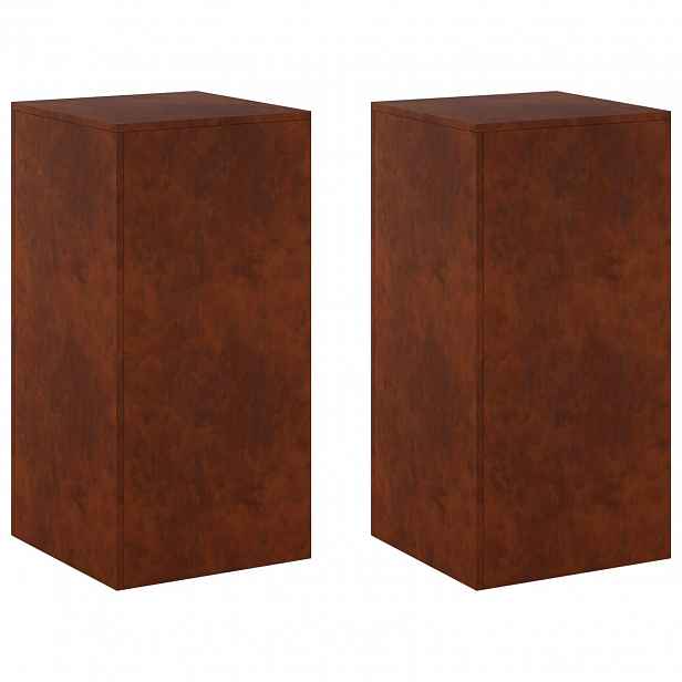 vidaXL Stojan na rostliny 2 pcs Rezavá 40 x 40 x 80 cm