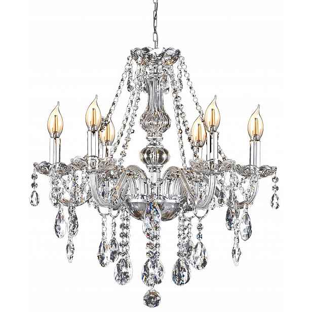 Závěsné stropní svítidlo Glamour křišťálové E14 6 žárovek Toolight