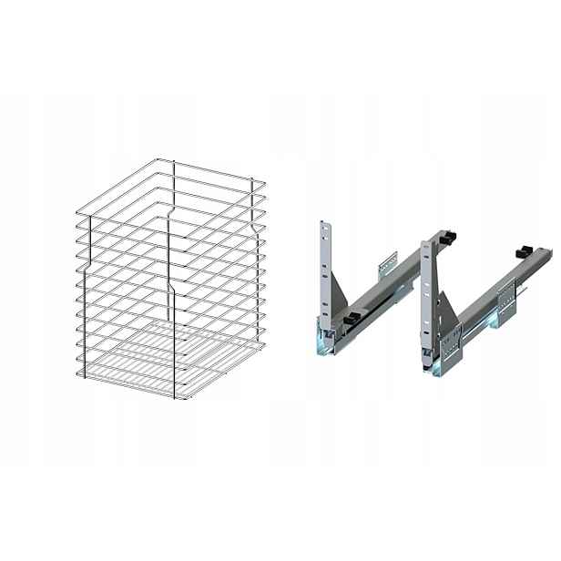 Cargo pro spodní skříňku 50 cm 500 Efekt Chrom 1p, push tip-on Rejs plný výsuv