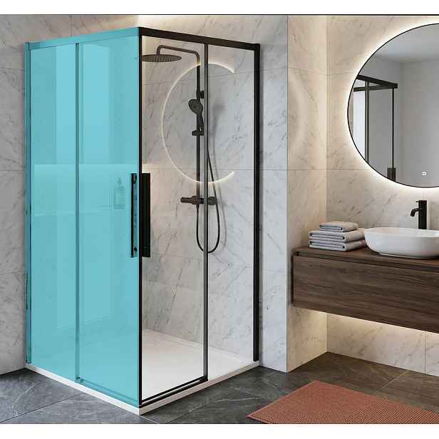 Gelco LUXOR BLACK sprchové dveře pro rohový vsup 1000mm, čiré sklo