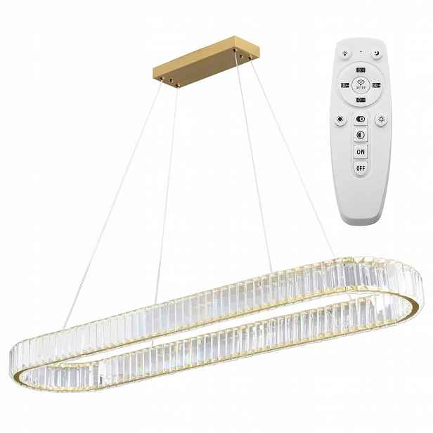 Křišťálová stropní svítidlo Led Lustr Ovál Dlouhá 100 cm