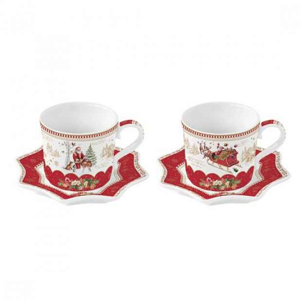 Sada 2 porcelánových hrnků, 120 ml, "CHRISTMAS MEMORIES" - Easy Life