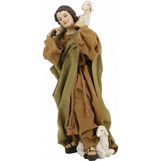 Figurka „Pastýř s ovcí na ramenou v oblečení“ pro figurky o výšce 30 cm