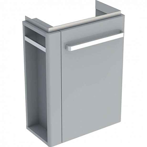 Geberit Selnova Compact - Umyvadlová skříňka, 45x25x60 cm, 1 dvířka, panty vpravo, světle šedá 501.495.00.1