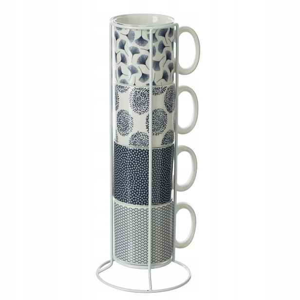 Komplet Porcelánových Hrnků na Stojanu 260 ml x 4