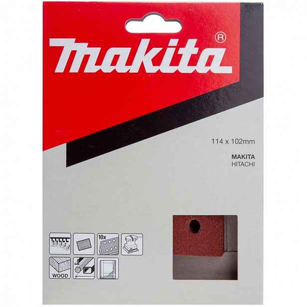Makita - Brusný papír K120, 114x102 mm, 10 ks P-33124