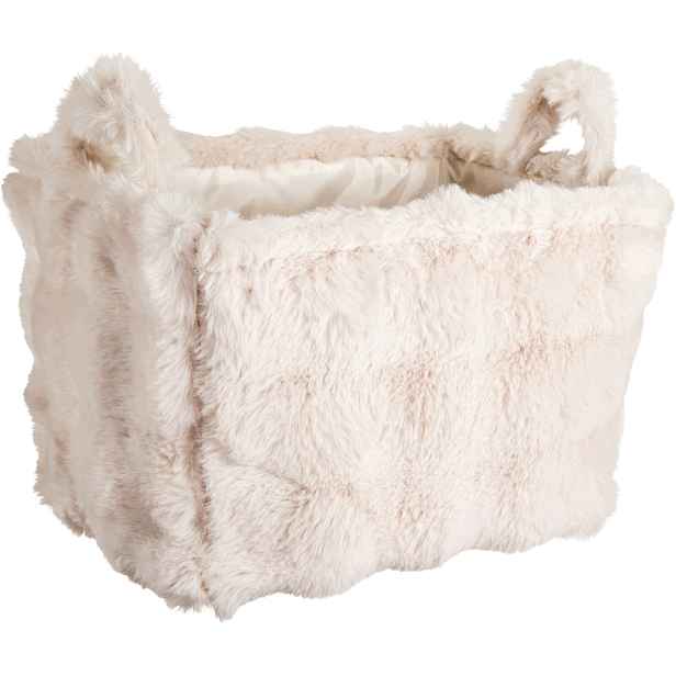 Obdélníkový Košík S Úchytem Polyester Béžový 40X30X28 CM