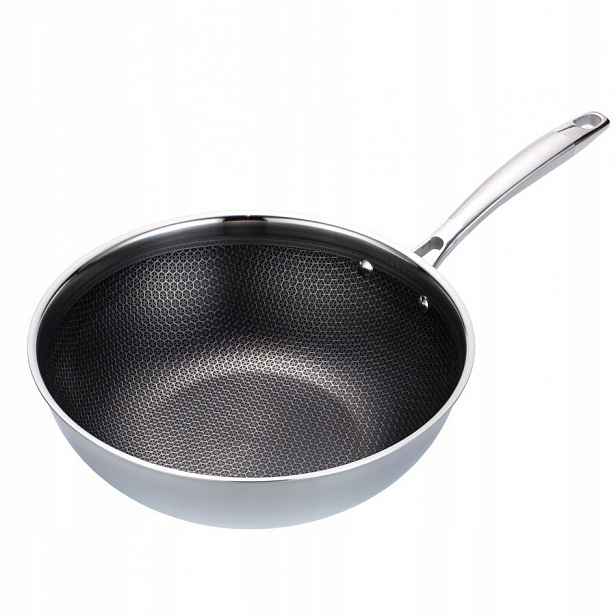 Pánev wok na indukci 30 cm nerezová ocel