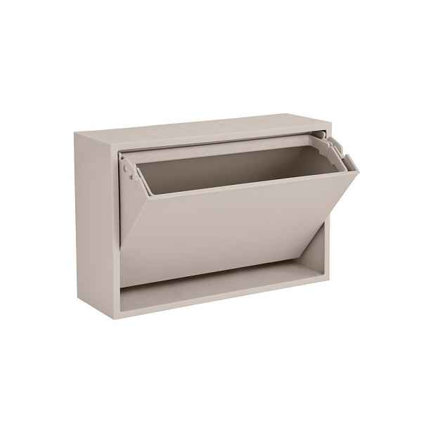 Světle šedý nástěnný odpadkový koš z recyklovaného plastu Mini Box – ReCollector