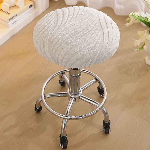 TEMU Plně Objímající Kryt Kulaté Stoličky | 360° Plné Pokrytí, Elastický Pás se Zámkem na Šňůrku, Vráskám Odolný Polyester, Vhodný pro Stoličky s