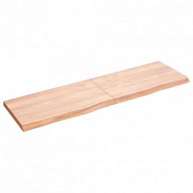 vidaXL Koupelnová deska hnědá 140x40x(2-4) cm ošetřený masivní dřevo