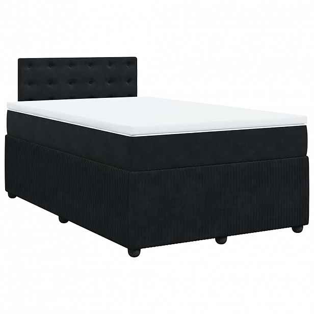 vidaXL Box spring postel s matrací černá 120 x 190 cm samet