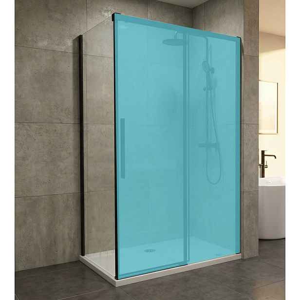 Gelco LUXOR BLACK boční stěna 900mm, čiré sklo