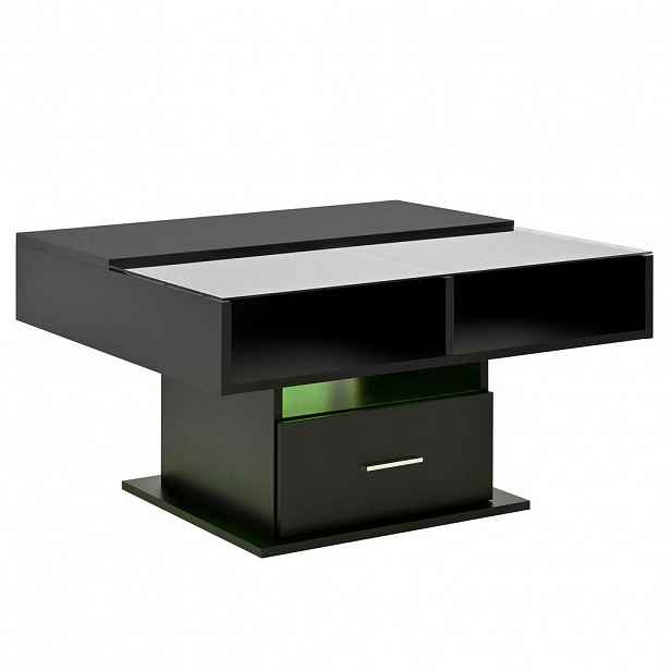 Modfu KONFERENČNÍ stolek z dřevotřísky 78x78x45,5/59,5 cm černý s LED osvětlením