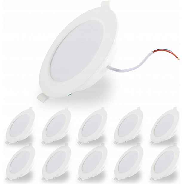 Stropní Led reflektor Bodový Plochý Bílý Komplet 10 Kusů 25.5 mm
