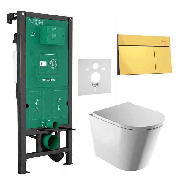 7v1 Wc Set Stelaz Hansgrohe iFrame Wc mísa Rim Omnires+TLAČÍTKO