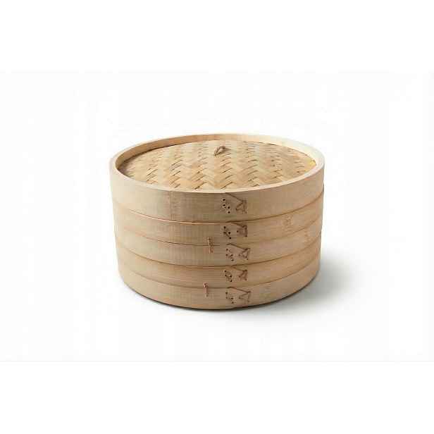 Bambusový parní hrnec 2-úrovňový 30 cm Víko Vaření v páře Craft Wok
