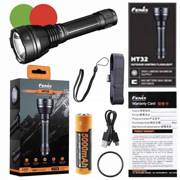Lovecká svítilna Fenix HT32 2500Lum s velkým dosahem ve třech barvách Set