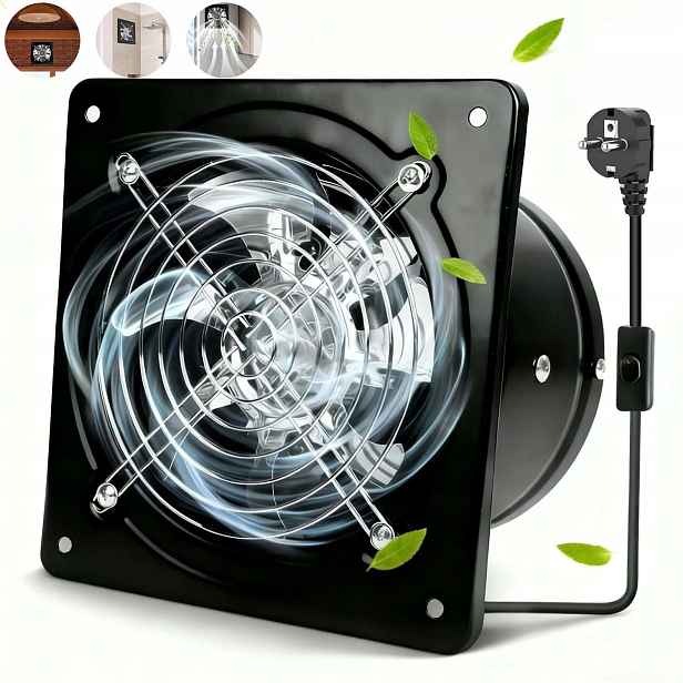 Nástěnný Odtahový Ventilátor 150 MM Nerezová Ocel 525 M³/h Do Koupelny