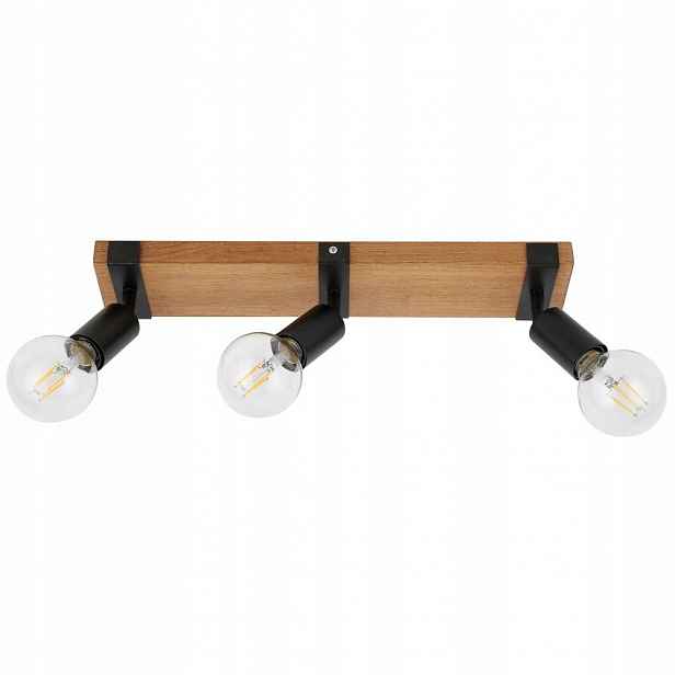 Nástěnný reflektor Molini Černý Dřevěný Kov 40W Led Moderní Italux