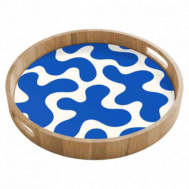OnlyWow SERVÍROVACÍ PODNOS Tvary - abstraktní - modrá - vlny 40x40 cm