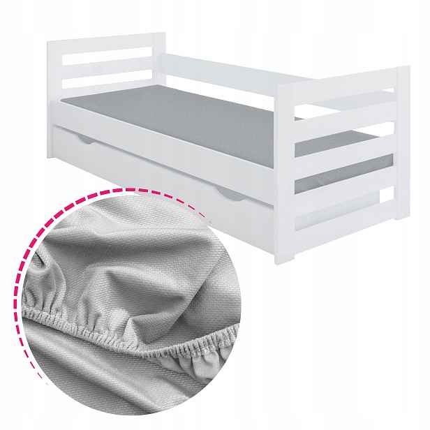 Přehoz 160x80 Povlak na matrace s gumičkou Plyš Velvet Šedý