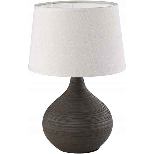 Stolní lampa, keramika, E14, hnědá, 20 x 20 x 29 cm