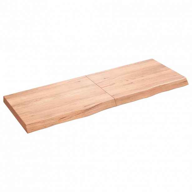 vidaXL Koupelnová deska hnědá 140x50x(2-6) cm ošetřený masivní dřevo
