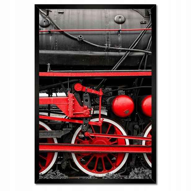 Plakáty v rámu 40x60 Červené hnací kola