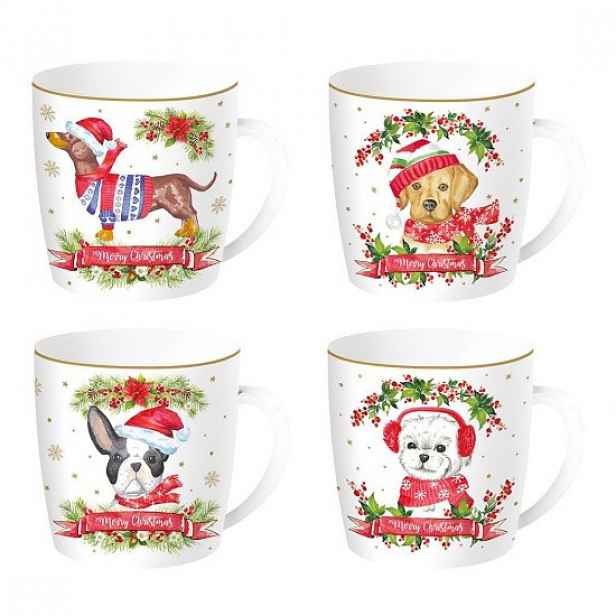 Porcelánový hrnek, 350 ml, "Christmas Dogs" - Easy Life