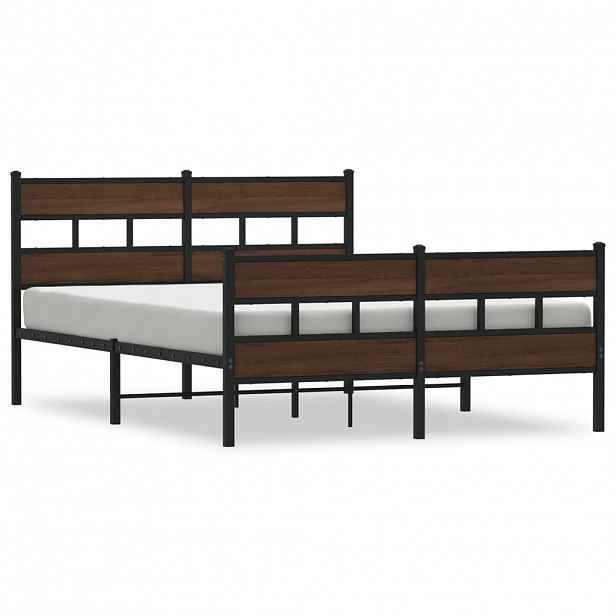 vidaXL Postel bez matrace s hlavovým a nožním čelem 140 x 190 cm