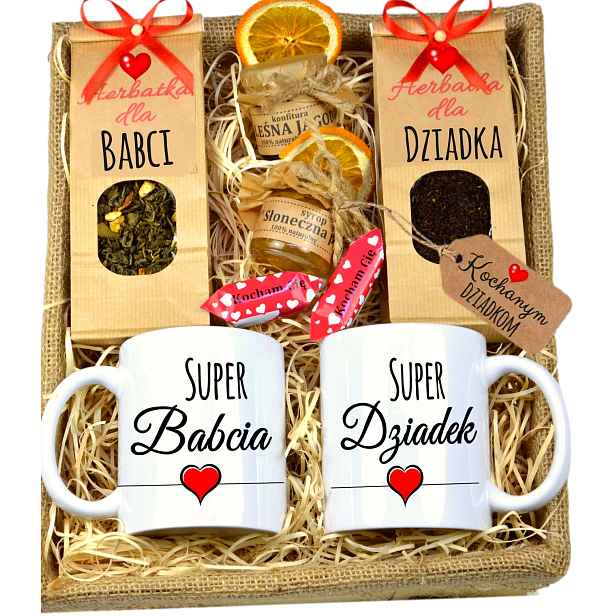 Babička Dědeček dárek med Čaj hrnek Box Narozeniny Jmeniny