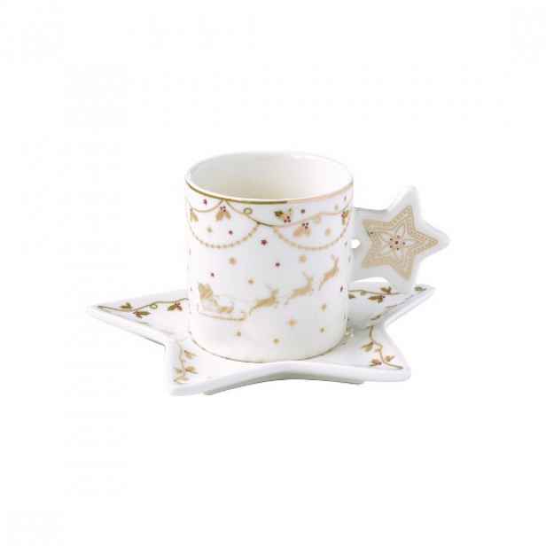 Čajový šálek s podšálkem, 175 ml, porcelán, "CHRISTMAS LIGHTS" - Easy