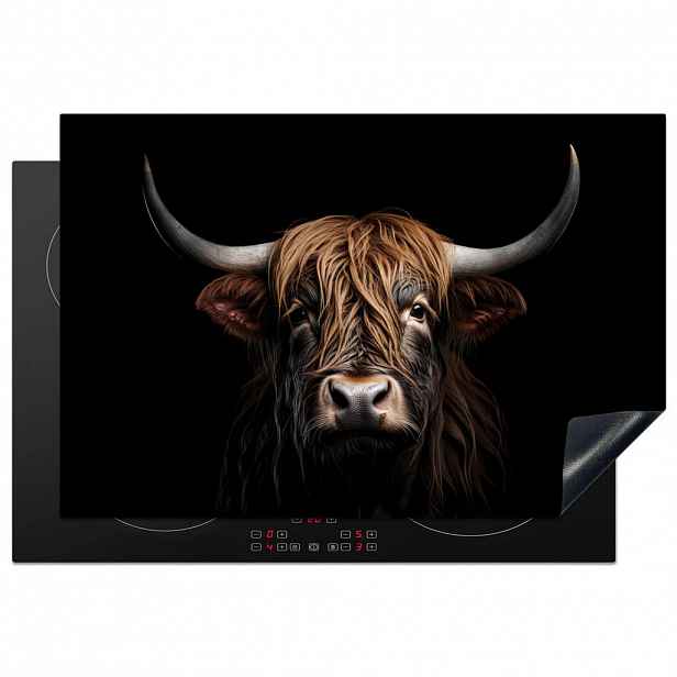 MuchoWow KRYT NA INDUKČNÍ DESKU Skotský horal - Portrét - Černá - Zvíře 77x51 cm