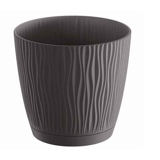 PROSPERPLAST - Květináč SANDY 12,9cm antracit
