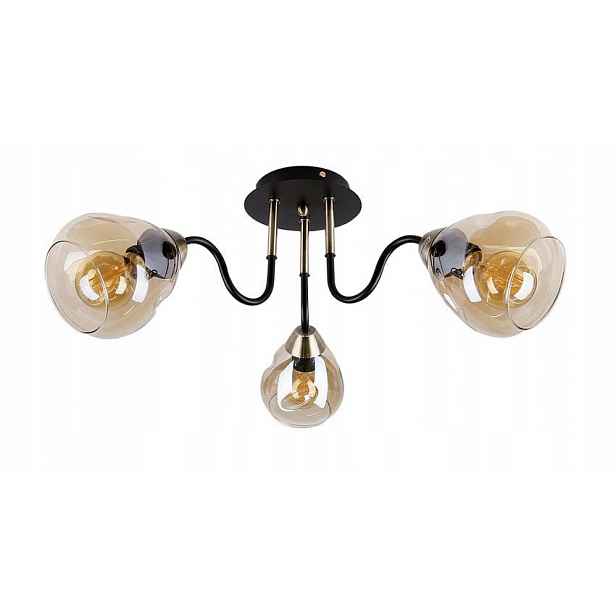 Stropní svítidlo černo-zlatá 3xE27 Unica Candellux