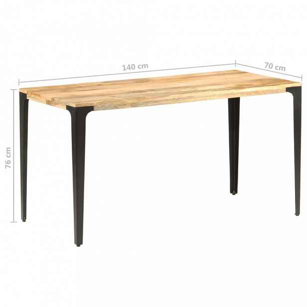 Jídelní stůl masivní dřevo / ocel, mango 140x70x76 cm