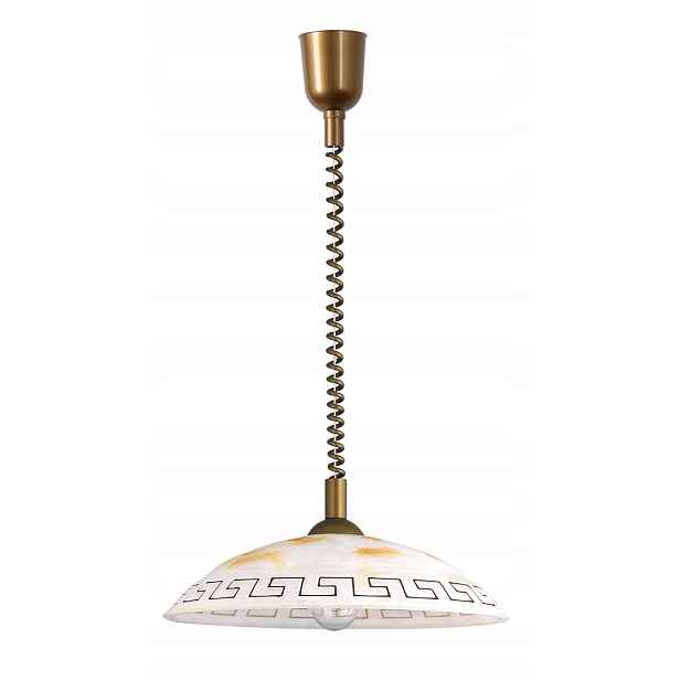 Rabalux Závěsná lampa Etrusco hnědá/bílé sklo 1xE27 max 60W nastavitelná