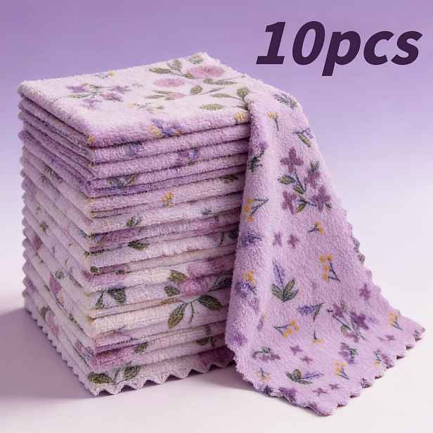 TEMU 10/20 ks Čisticí utěrky z korálového fleecu, superabsorpční rychleschnoucí utěrky na nádobí, vhodné do kuchyně, koupelny, pro mytí aut a jako